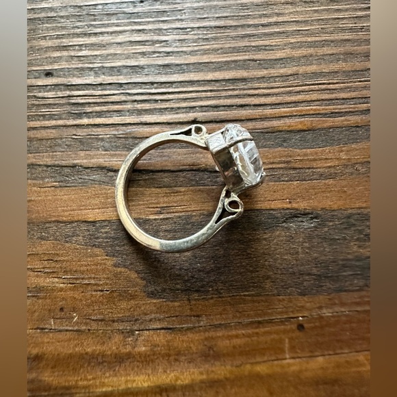 π Large Oval Sterling Cocktail / Engagement Ring π size: 6.5 - Picture 3 of 13